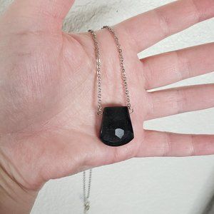 Black Onyx Facted Pendant 20" Necklace